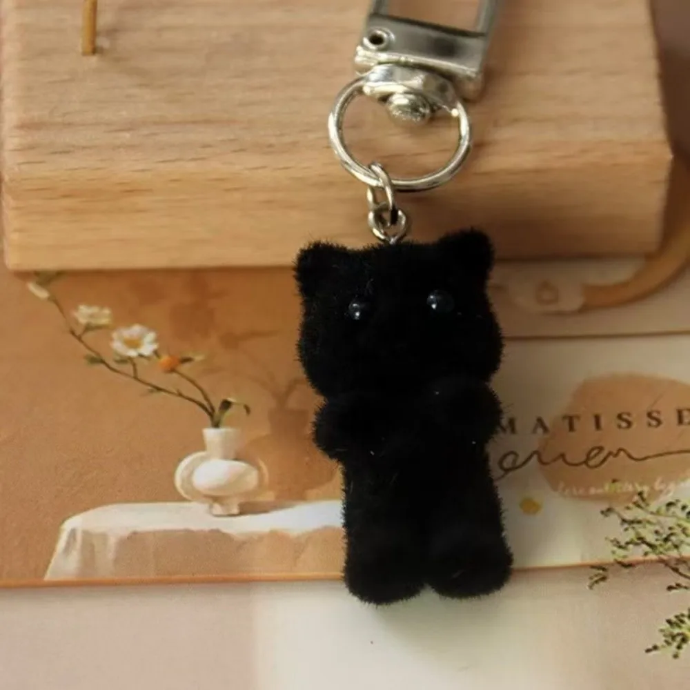 Funny Bag Hanging Cat Keychain Creative Resin Cat Pendant Ornaments Mini Car Key Ring Gifts