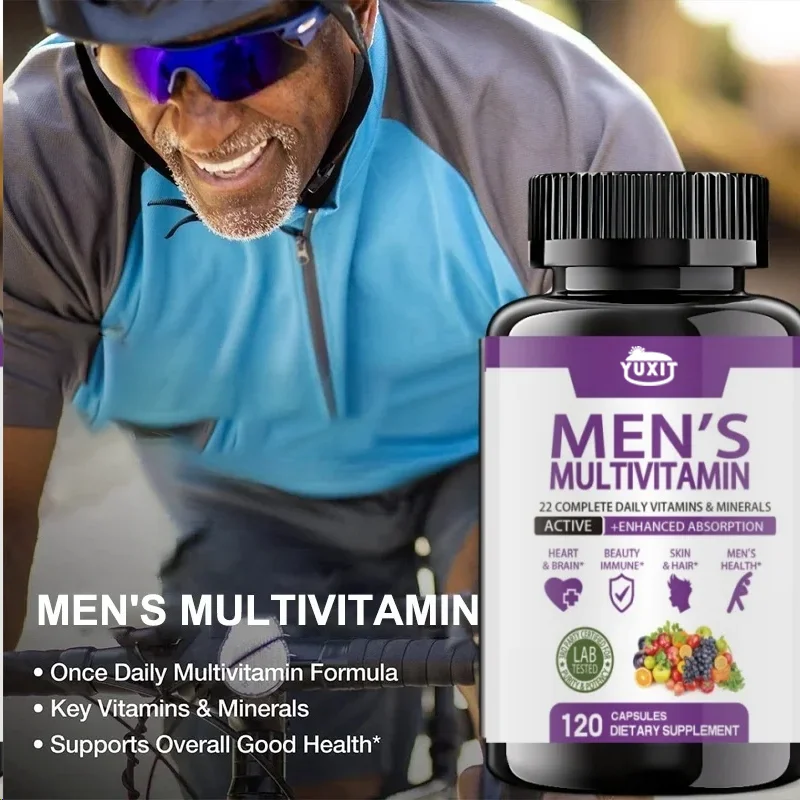 YUXIT Men s Daily Multivitamin Capsules for Healthy Muscle Body Energy Boost Immune Support