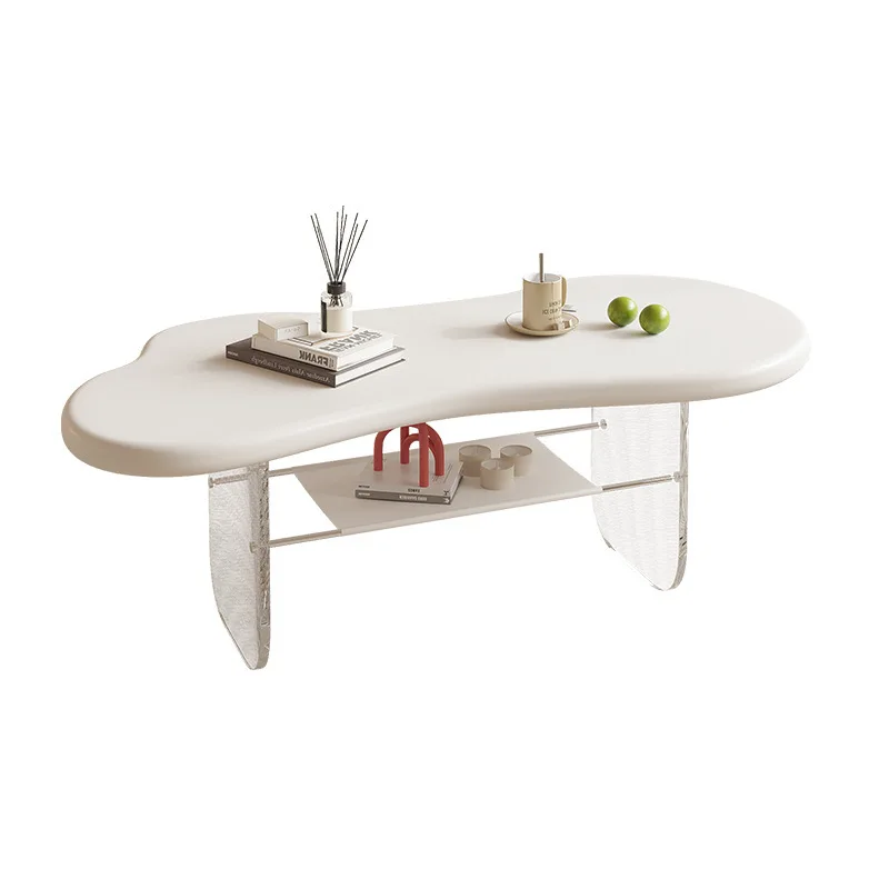 

Cream wind simple special-shaped irregular cloud coffee table wabi sabi creative small apartment living