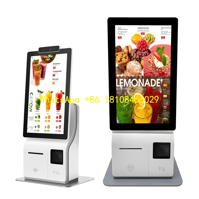 

Kiosk Pos Machine Payment Kiosks for Restaurant Self Ordering Payment Kiosk, 15.6 Inch Desk Touch Screen Cashless Self-Service