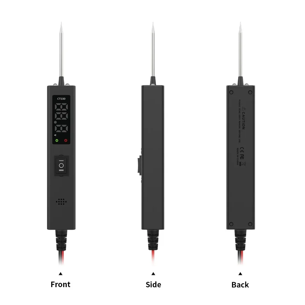 جهاز اختبار الدائرة الكهربائية للسيارات CT100 لجميع الأنظمة الكهربائية للمركبات 0-80 فولت