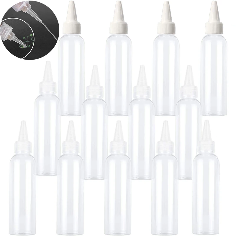 

50Pcs 10-100ml Empty Dropper Bottles With Childproof Cap Plastic Nozzle Dropper Cap Useful Portable Refillable Squeeze Bottles