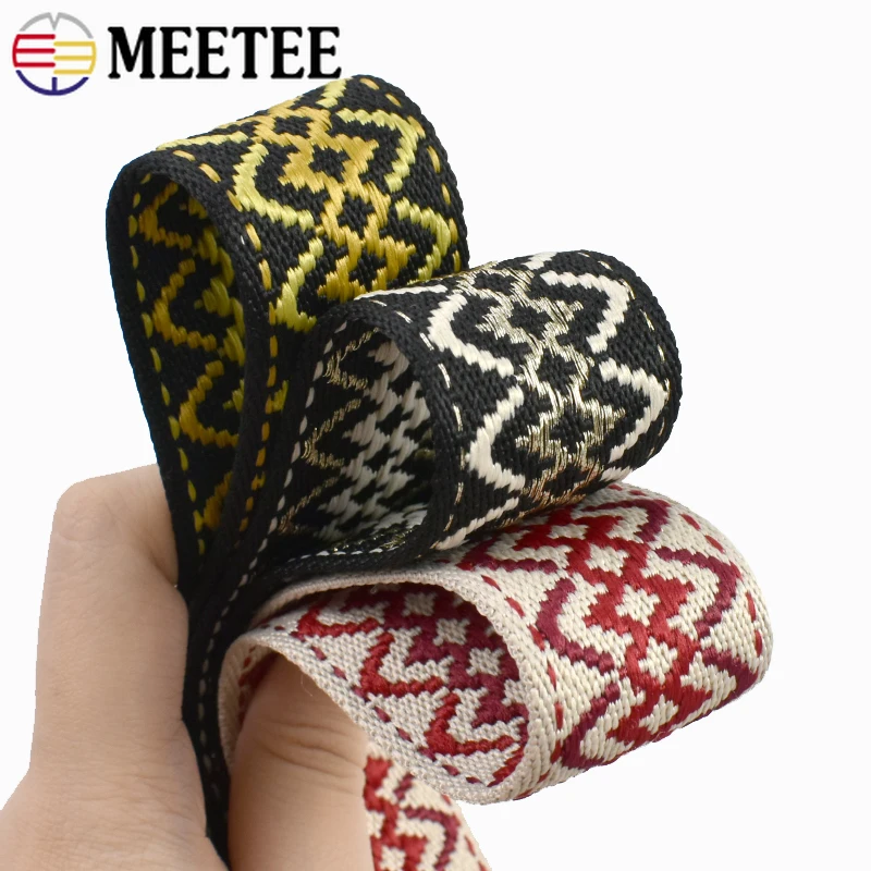 

1-10M 38mm Jacquard Webbing Strap 1.7mm Thick Decorative Ribbons for Sewing Belt Sling Backpack Bias Binding DIY Bag Accessories