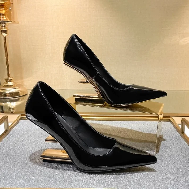 Tacones altos para mujer, moda de talla grande 45, tacones altos de aguja con punta estrecha, zapatos de mujer de 12cm, zapatos de boda para Bar y banquete, rojo y rosa