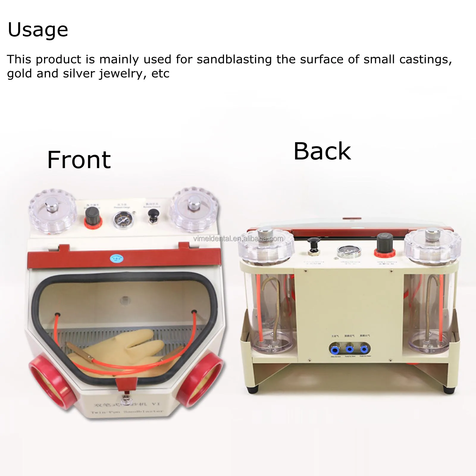 

Dental Sandblaster Double Pen Sandblasting Machine With Light Tooth Blasting Jewelry Restoration Laboratory Equipment
