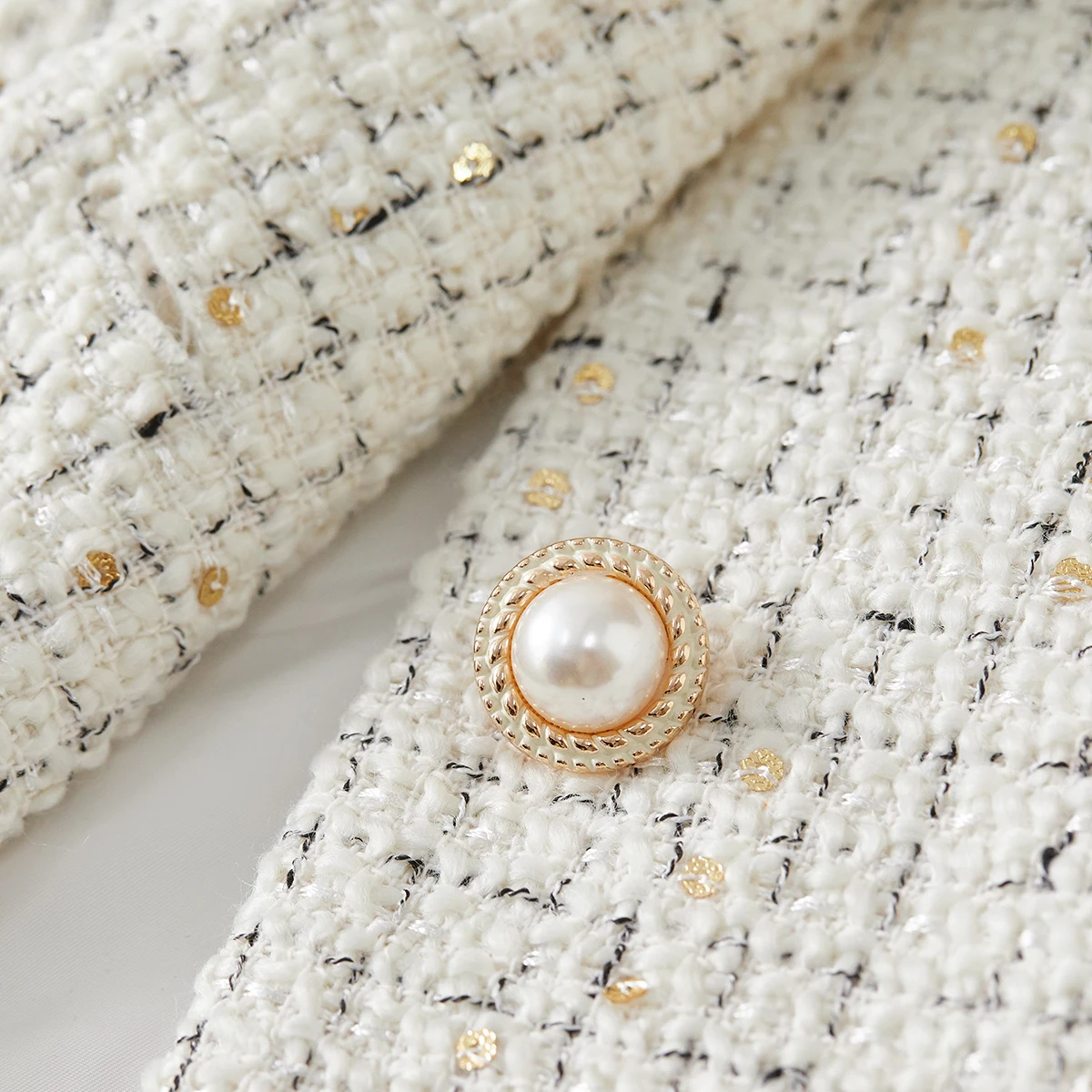 SENTUBILA Women's Tweed Blazer 2026 Spring Chic Notched Lapel Long Sleeve Loose Fit Office Lady New Outerwear 153XC3530X