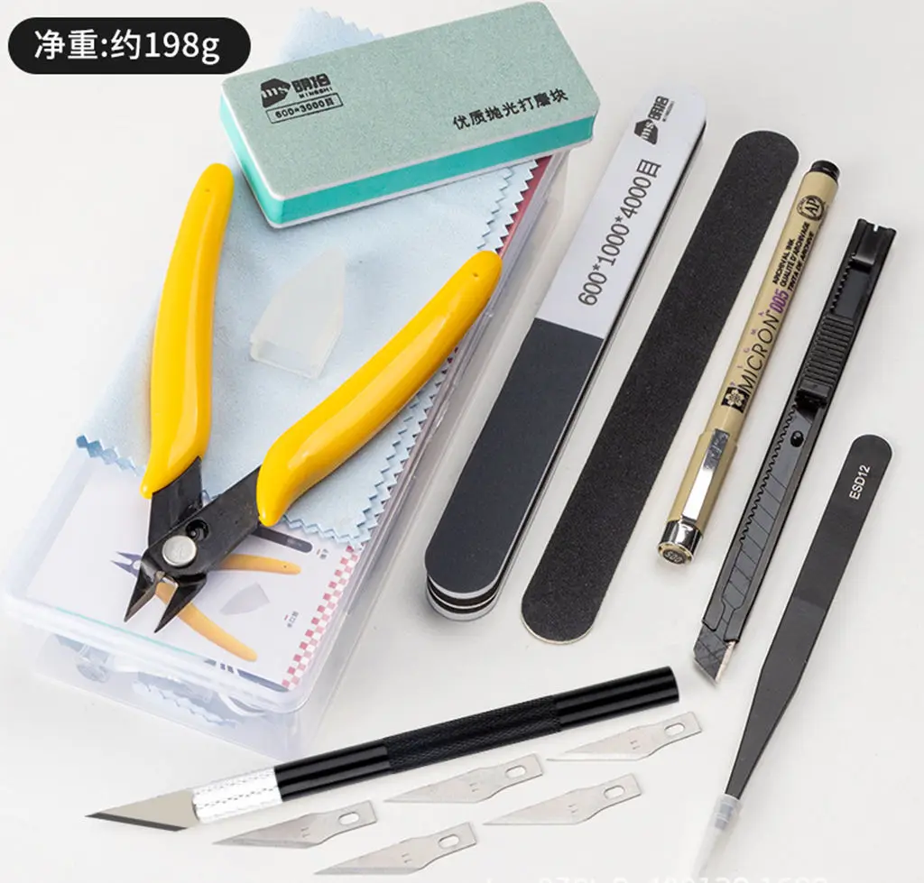 Model Building Basic Tool Kit Hobby Knife Nipper Tweezers for Gunpla Assembly Snap Fit Finished Model Making Supplies