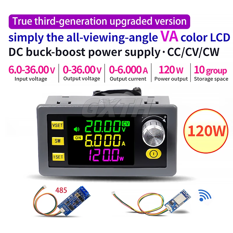 120W 6A CNC Step-up Step-down DC Adjustable Regulated Power Supply Constant Voltage Constant Current Solar Charging Module SK120