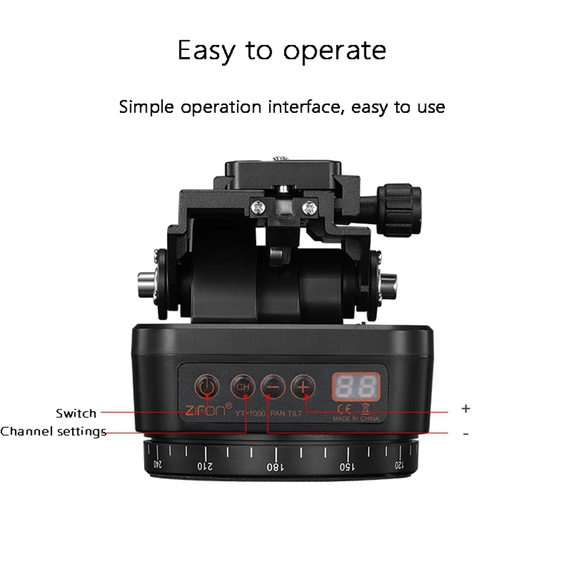 Hot ZIFON YT-1000 Auto Motorized Pan Tilt Tripod PTZ Remote Control Rotating Video Stabilizer For Smartphone Tripod Heads