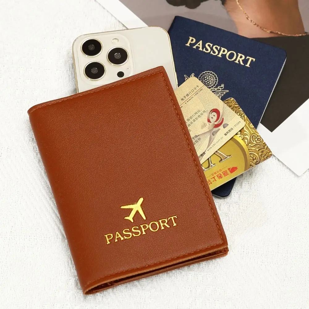 Funda de pasaporte de cuero PU multifunción, accesorios de viaje, estuche para tarjetas, Clip para pasaporte, billetera para avión, soporte para boletos de verificación femenina