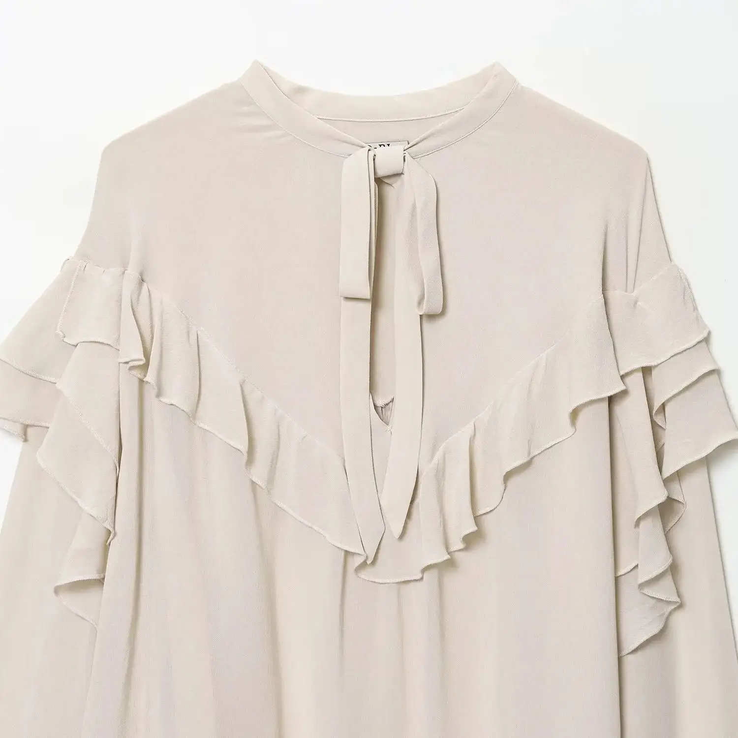 2025年女性ファッション 欧米風 秋新作 ラミネート装飾リボンシャツ レトロ長袖シャツ ブラウス 女性用