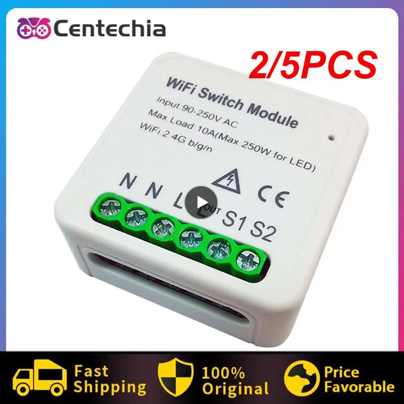 2/5PCS Intelligent Pass-through Device 2500w 95-250v -fi Control Single And Double Control Wireless Control Smart Appliance