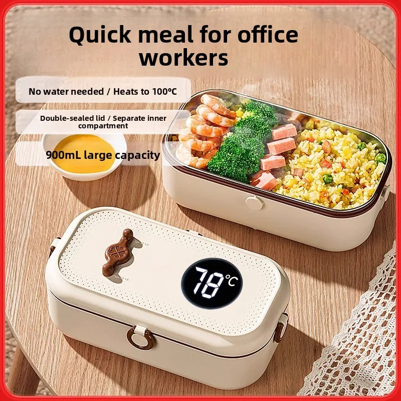 

Insulated Heating Lunch Box for Work Hot Di Warming Bento Box Plug-In Chinese Sle Stainl Steel 900ml Capaci