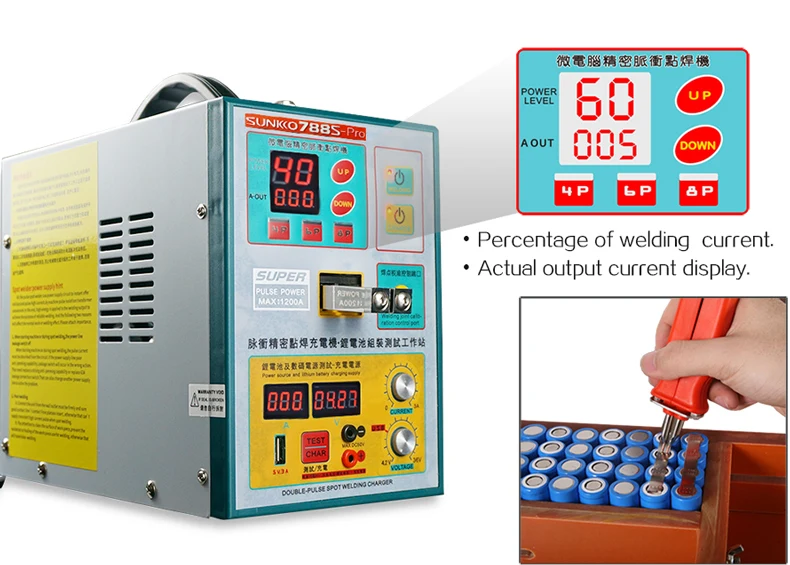 

788S-PRO 220V 110V 3.2KW High Power Battery Spot Welding Machine Precision Pulse Spot Welders for 18650 Battery Packs Weld