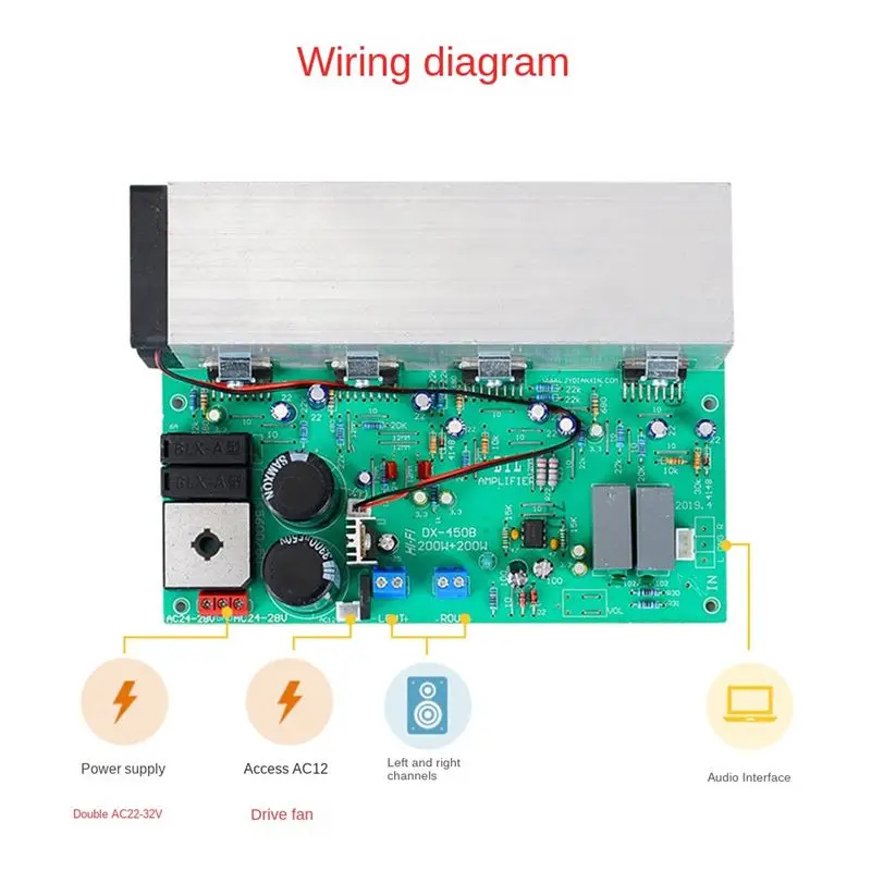 Portable TDA7294 PRO Amplifier Board 2.0 Channel 150W Air-Cooled HiFi High Power Audio Amplifier Board