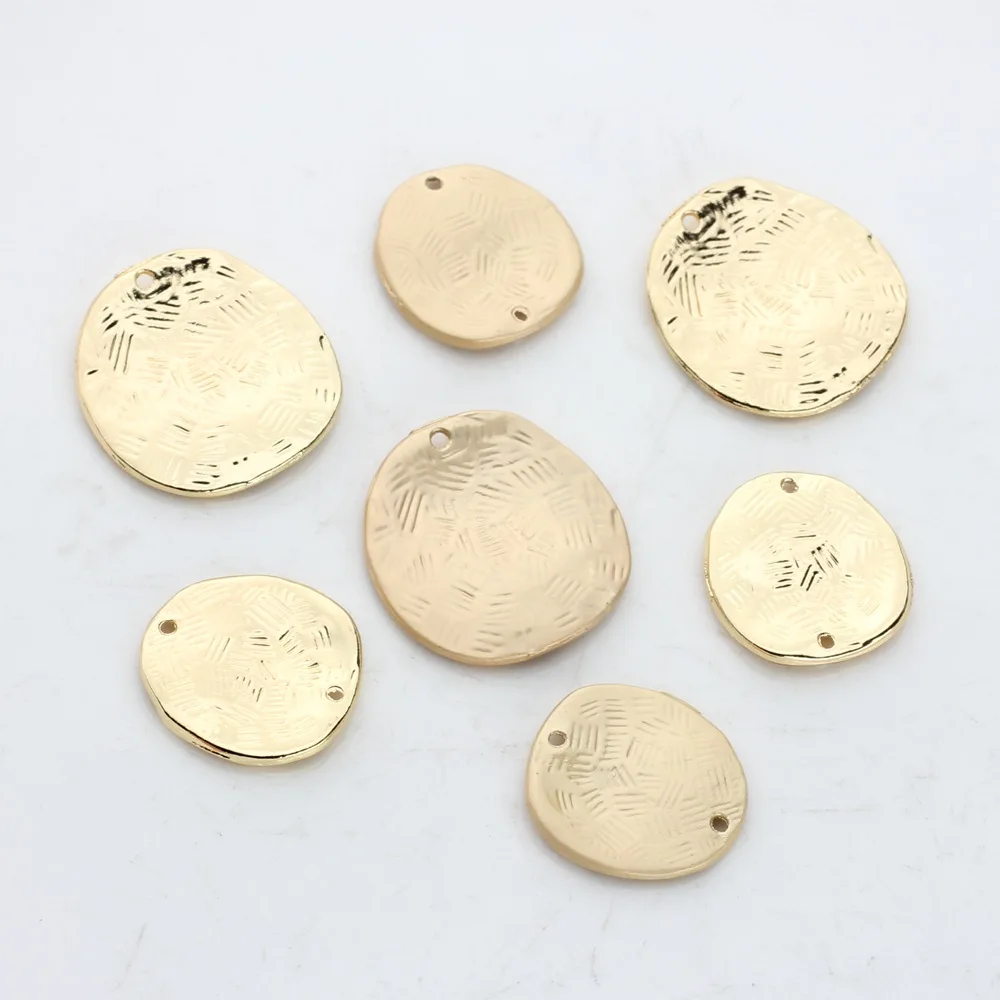 Zinc Alloy Geometric Coin  Charms Pendant Linker Connector 6pcs/lot For DIY Earring Jewelry Making Accessories