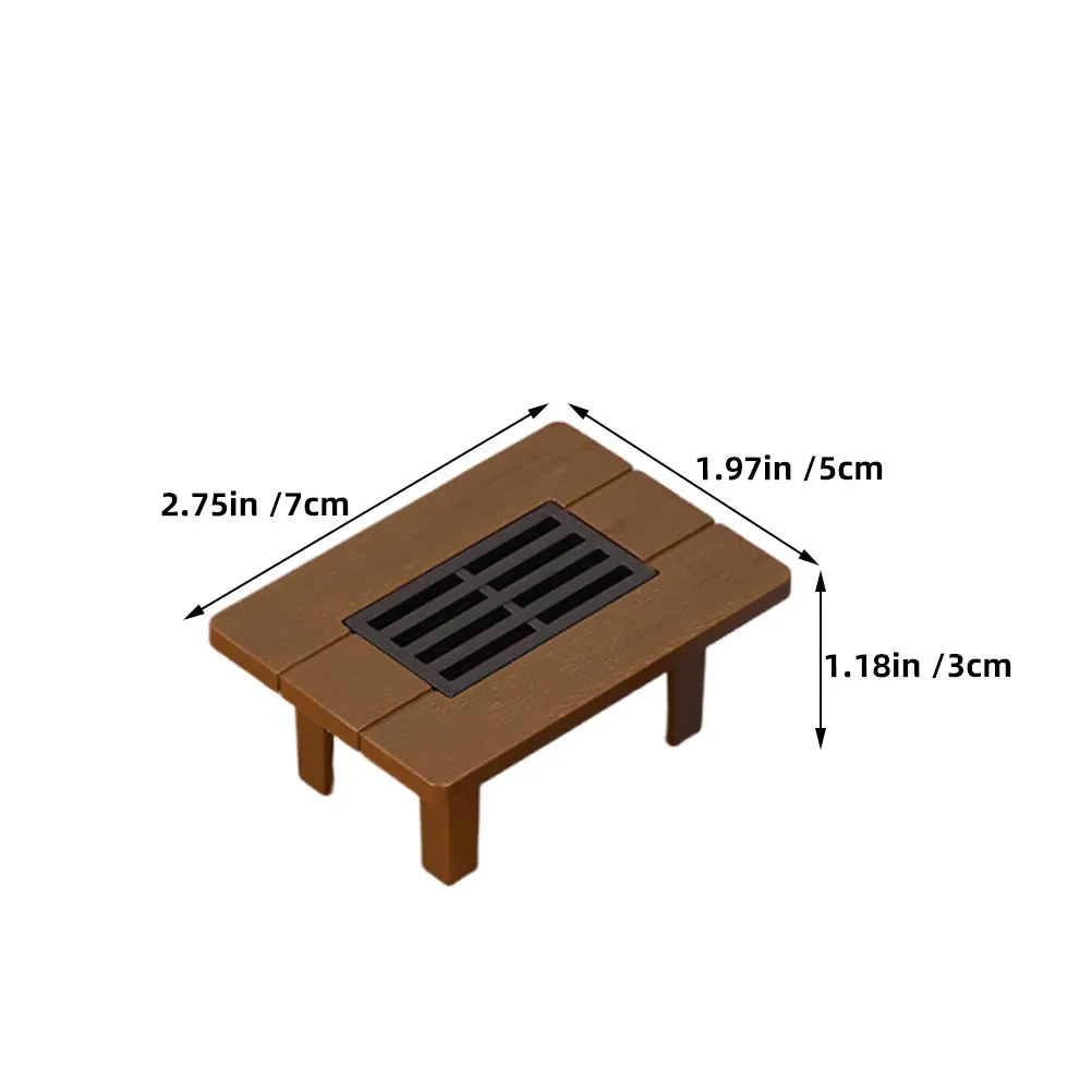 1Set Miniature Dollhouse Dining Table Chairs Bbq Pizza Set Realistic Kitchen Utensils for Mini House Garden Cooking Tools Role