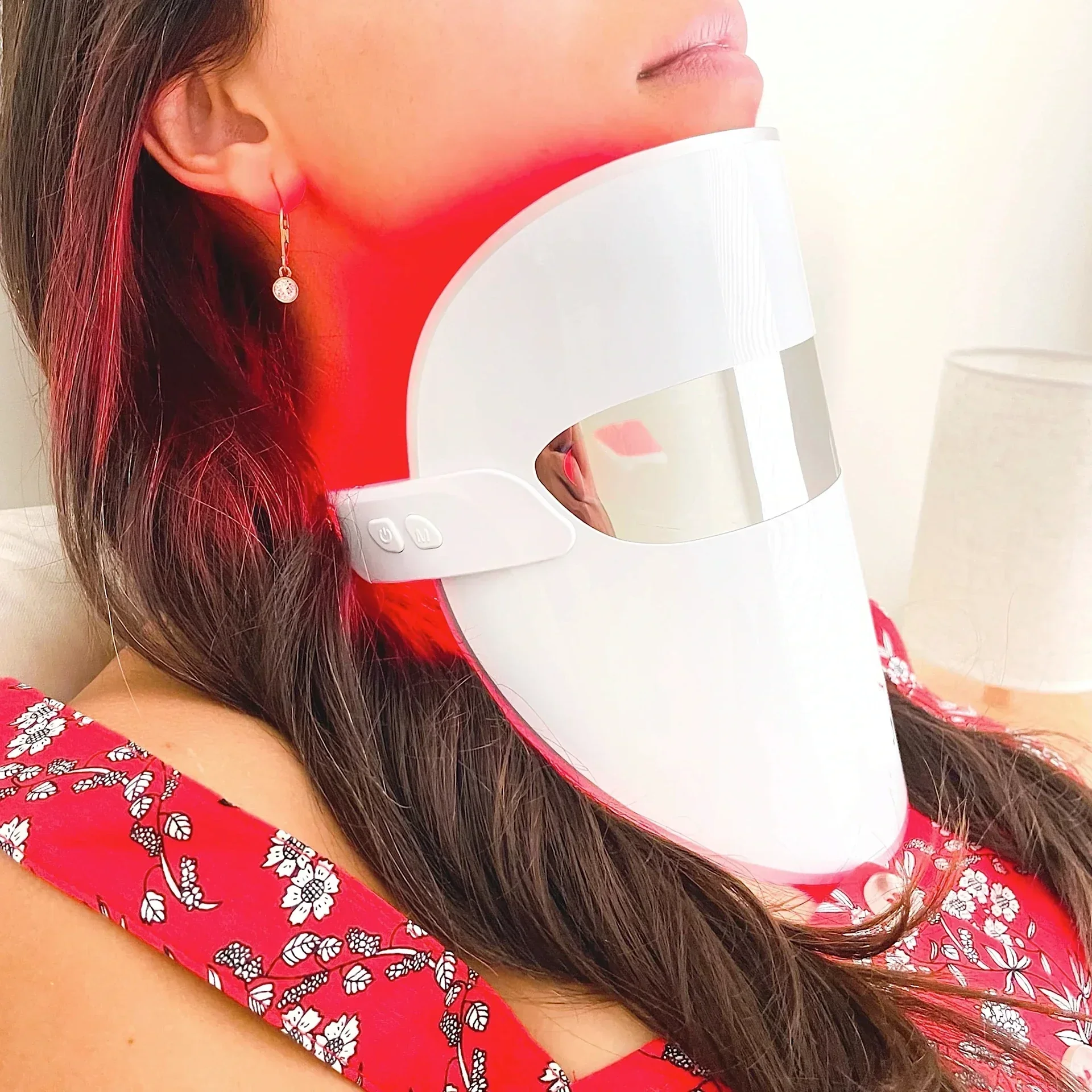 7 สี Anti Aging Red LED Light Therapy Face Beauty Mask ฟื้นฟูผิว LED หน้ากากใบหน้า