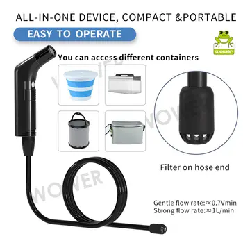 Přenosný ruční bidetový rozprašovač WOWER pro hygienické čištění 2m hadice Shattap dobíjecí cestovní kempingový bidetový sprchový rozprašovač 8 nejlepší prodej Přenosná ruční sprcha - №3
