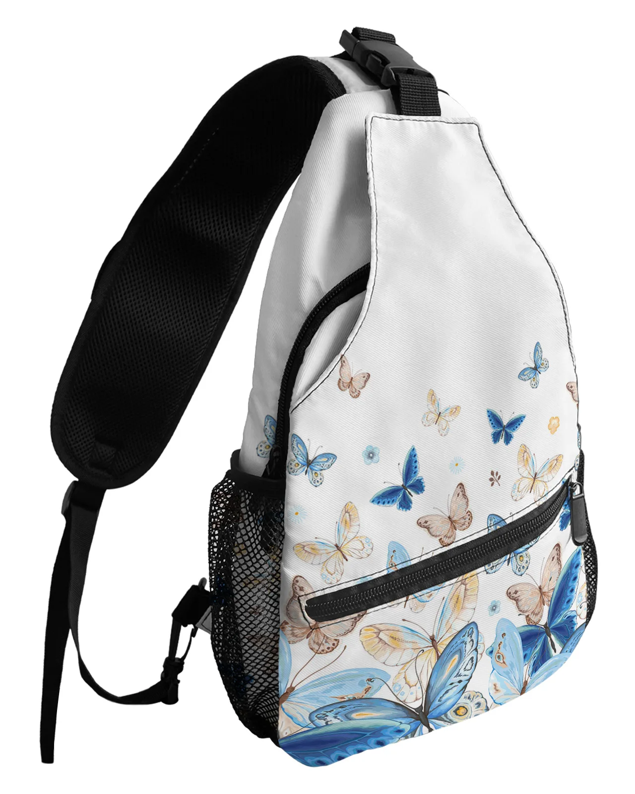 Pastoral Butterfly Gradient Chest Bags For Women Men Waterproof Messenger Bags Female Travel Sport One Shoulder Crossbody Bag