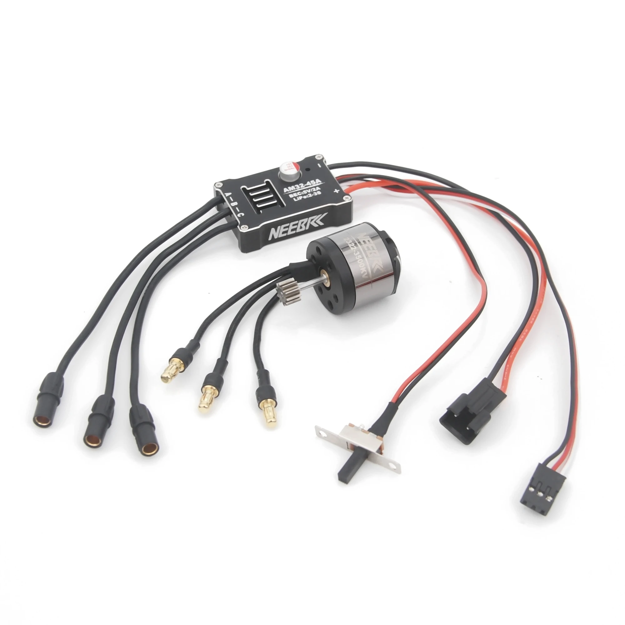 NEEBRC 2322 3500KV Brushless Motor AM32 45A Metal ESC SM3.0 Plug for 1/12 RC Car Crawler MN99 MN168 MN78 MN82 Upgrade Power Kit
