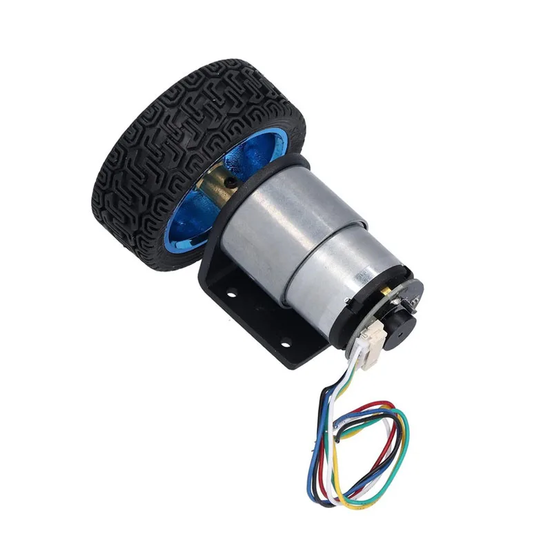 JGB37-520 Hall Encoder Brushed DC Motor 6V Forward And Reverse Adjustable Speed 6RPM-1590RPM Smart Car Kit With Wheels