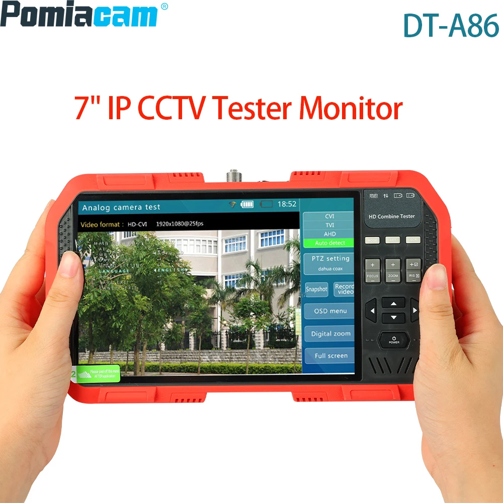 

DT-A86 A82 7 Inch H.265 4K Network HD IP TVI CVI AHD CVBS CCTV Camera Tester Monitor+TDR Cable Test+Multimeter+Laser Power Meter