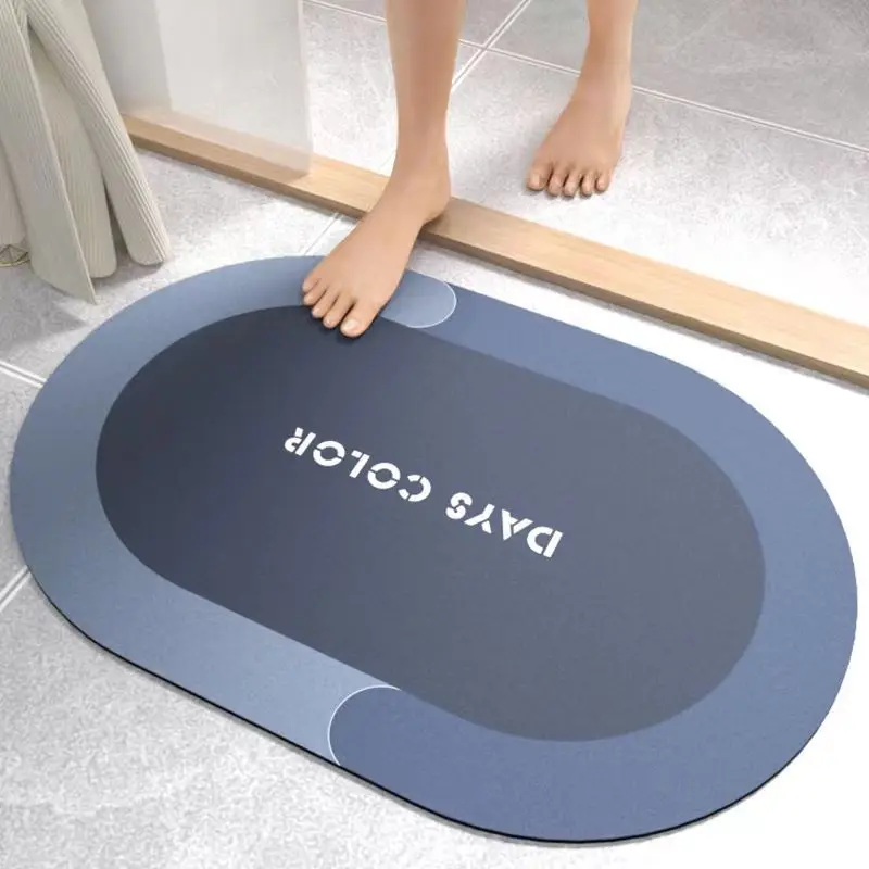 Foot Mat Diatomite Bath Mat Stone Bathroom Rug Earth Absorbent Bath Carpet Non-slip Quick Drying Shower Bathtub FootMat Doormat