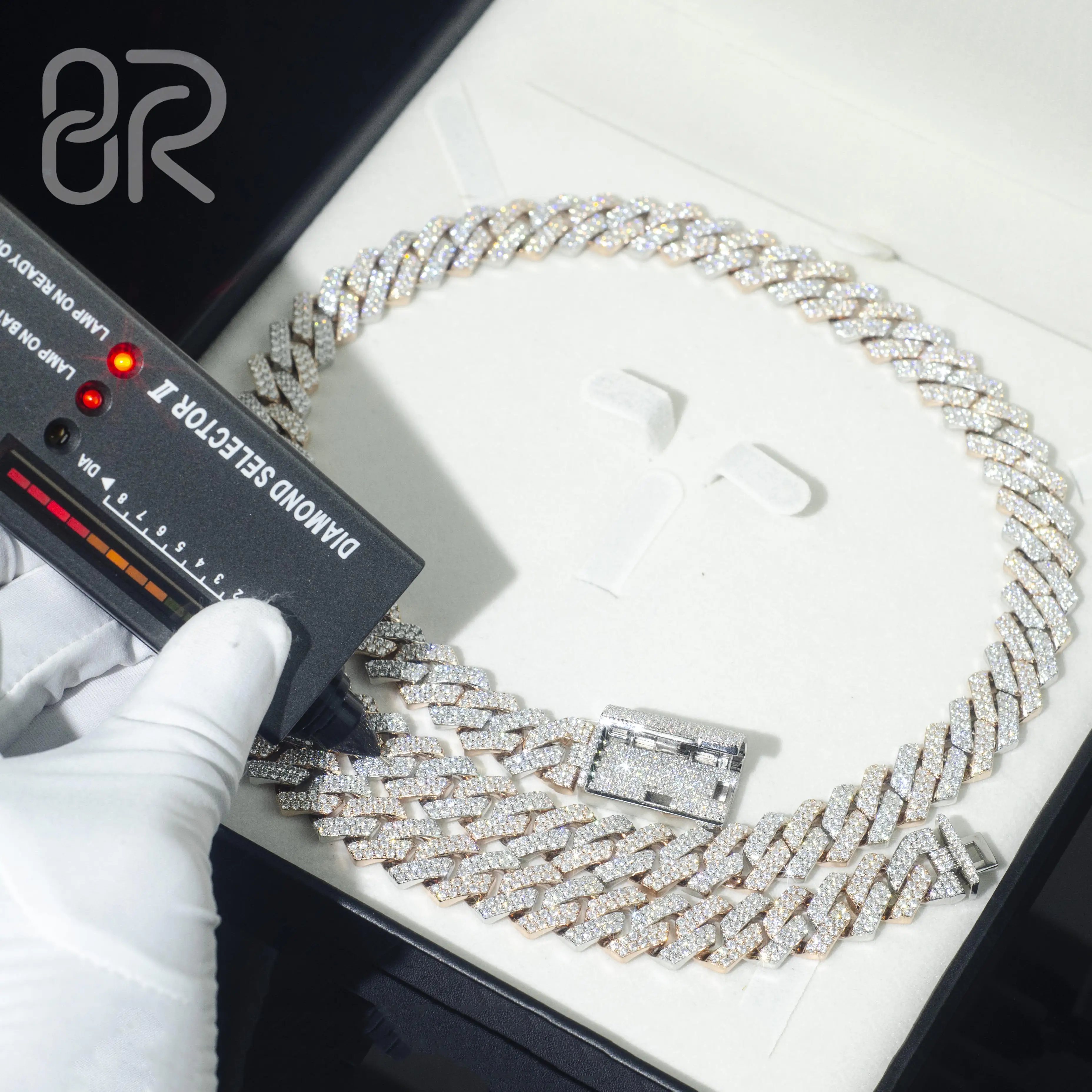 Wholesale Price 20MM 925 Silver Cuban Chain Iced Out Round Brilliant Cut Vvs Moissanite Hip Hop Fine Jewelry for Men Women...
