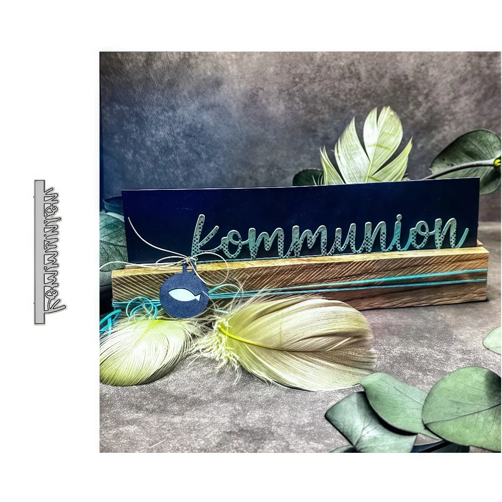 Neue Kommunion-Schriftart, Metall-Stanzform für Weihnachtskarten, Scrapbook-Herstellung, Papierhandwerksmesser, Stanzformen, Klingen, Vorlagenherstellung.