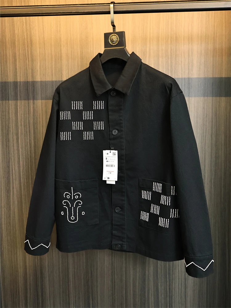 

Fen Faion Повседневная рабочая одежда Jaet Мужская весенне-осенняя отложной воротник свободного покроя Long Sve Regular Length Urban Sle