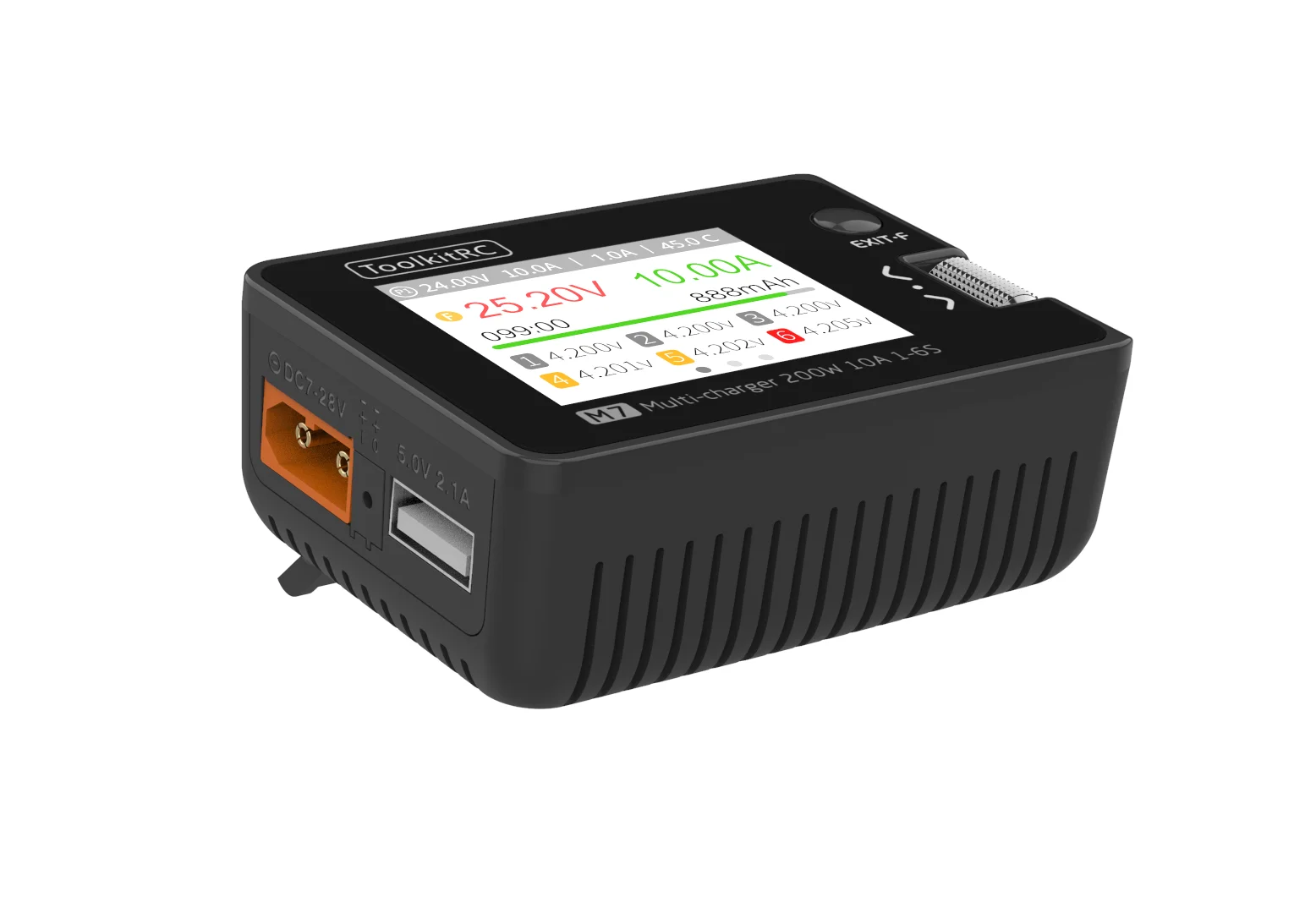 ToolkitRC M7 200W 10A Balance Charger/Discharger 2.0inch LCD for 1-6S Lipo With Voltage Servo Checker ESC Tester Receiver Signal