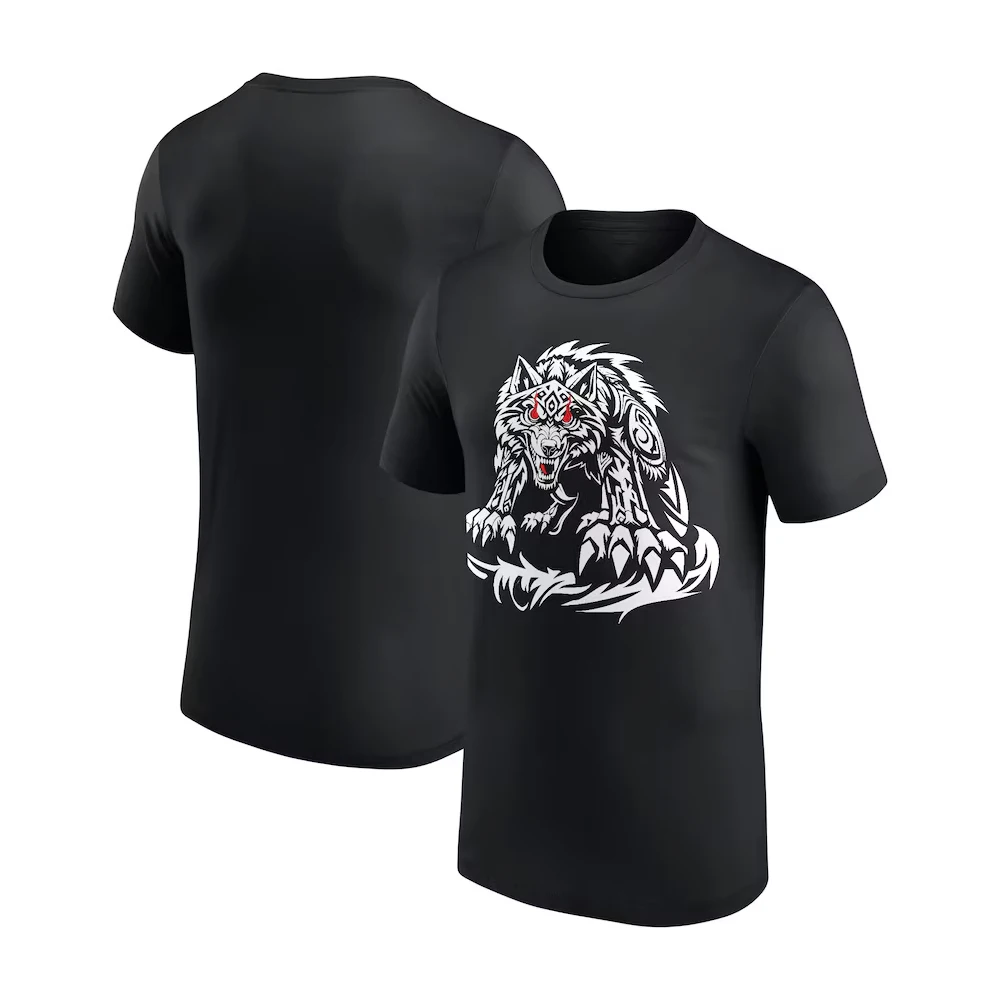 

2025 New Jacob Fatu Wolf Totem Printed Men's T-shirt Summer Sports Casual Quick Drying Breathable Personality Short Sleeve Top