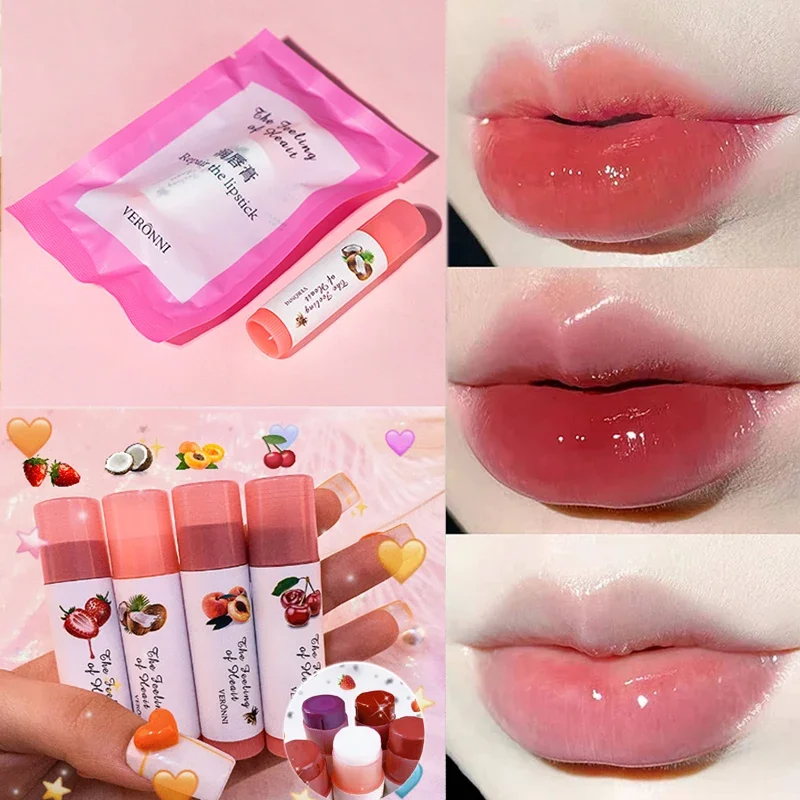 Bálsamo labial que cambia de 1 a 4 piezas, Aceite hidratante de larga duración con cera de abeja Natural, brillo de labios, maquillaje para el cuidado de los labios