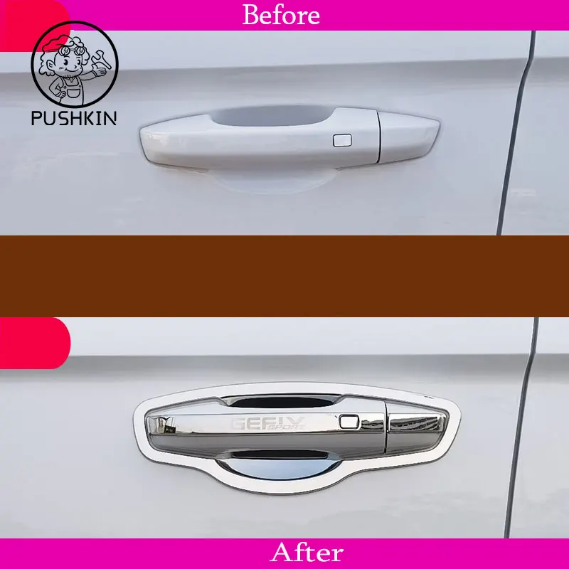 4 Pcs for Geely Emgrand 4th 2022 2023 2024 2025 Chrome Car Door Protector Handle Cover Accessories Stickers