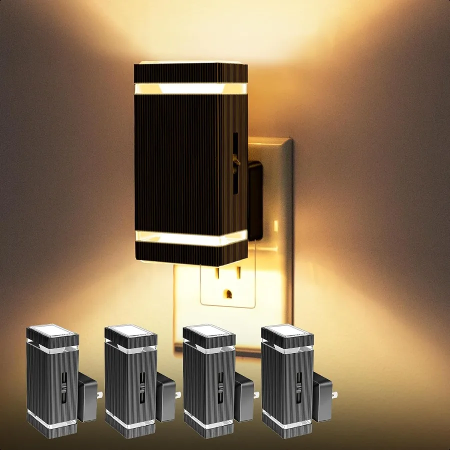 

Dimmable LED Night Light Plug in [4 Pack] Night Lights Plug into Wall with DusktoDawn Sensor 0100lm Bright Nightlights with Lig