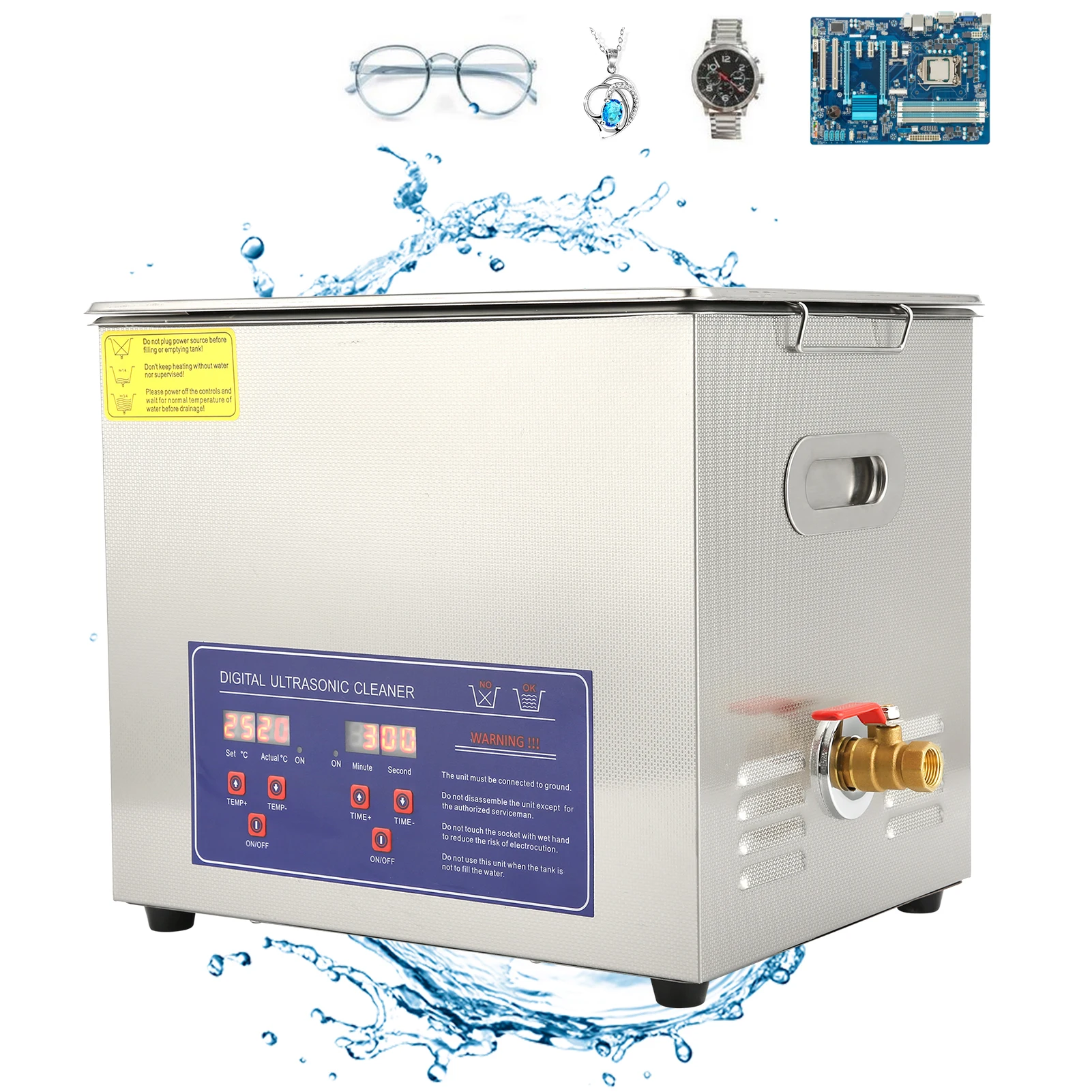 10L  Stainless Steel  with Timer Heater 10L Industrial Equipment PS‑40A Ultrasonic Washer