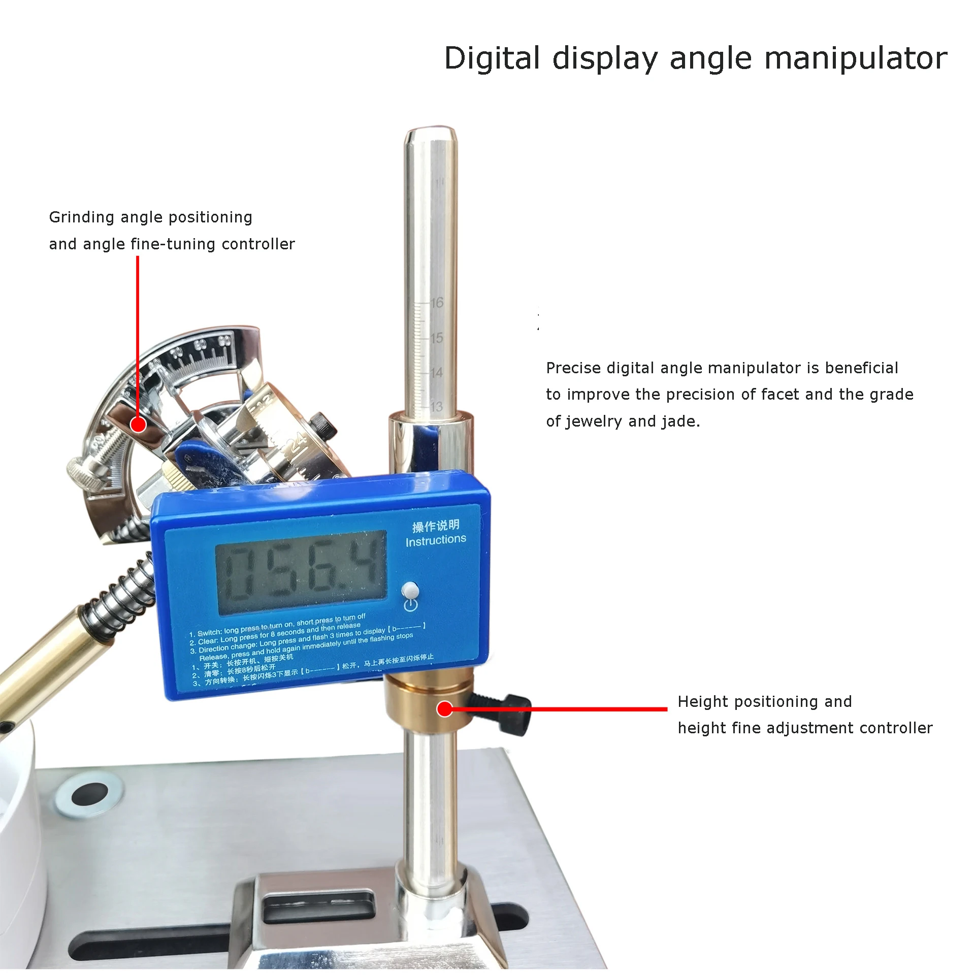 

With digital display Jewelry Lapidary Faceting Machine Gemstone Grinding Machine Polishing Equipment