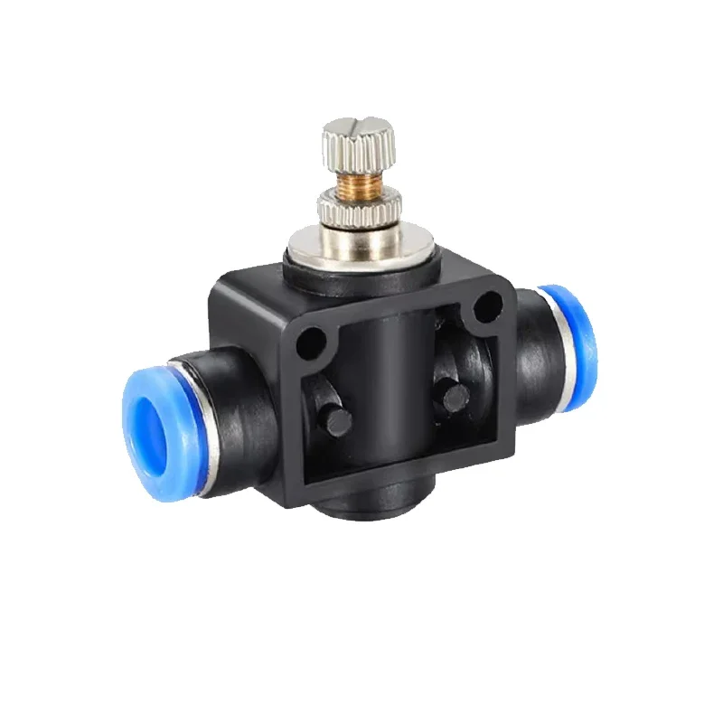 Régulateur de débit d'air pneumatique 4mm 6mm 8mm 10mm 12mm OD, Tube de tuyau, réglage du débit de gaz, connecteur de Valve, raccord de contrôleur de vitesse de l'air