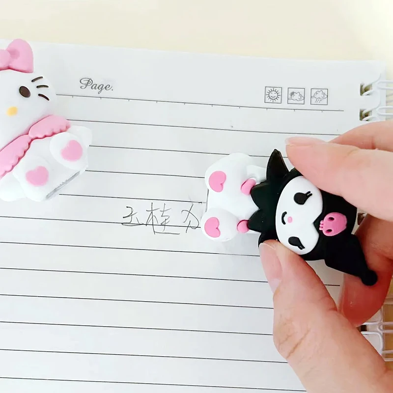 Imagem -04 - Sanrio Olá Silicone Mini Manual Lápis Sharpener Cute Cartoon Student School Supplies Presentes para Meninas Atacado Kitty Kuromi 1pc