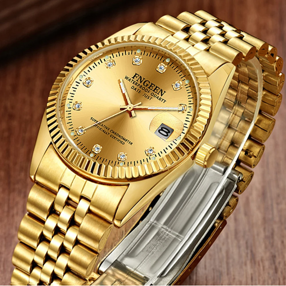 Luxury Gold Steel Waterproof Quartz Watches for Women Free Shipping Diamond Decoration Dress Wristwatch Elegant Ladies Watches