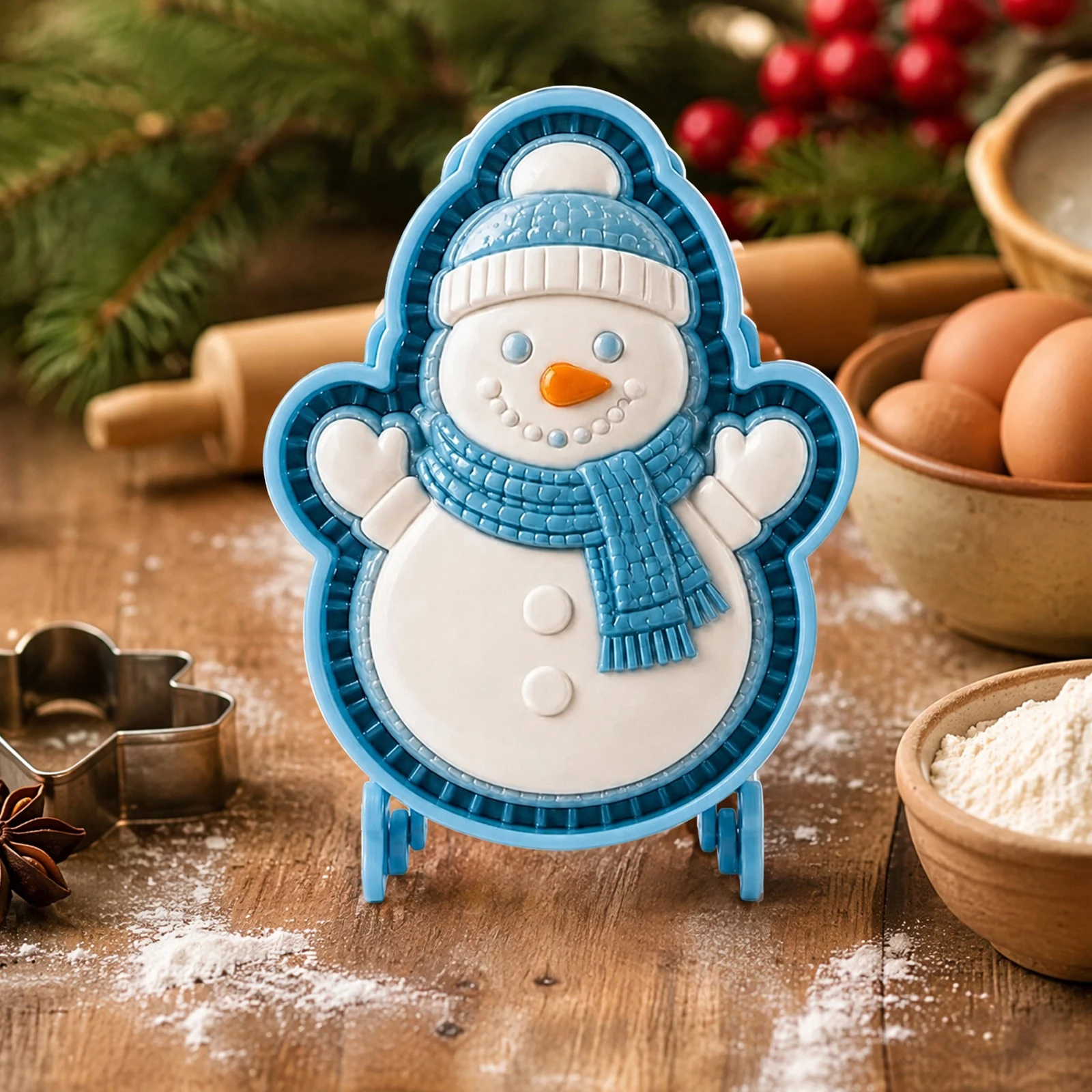 Holiday Pie Christmas Tree Snowflake Candy Pattern Embossed Pastry Stamp Reusable Food Grade Baking Tool