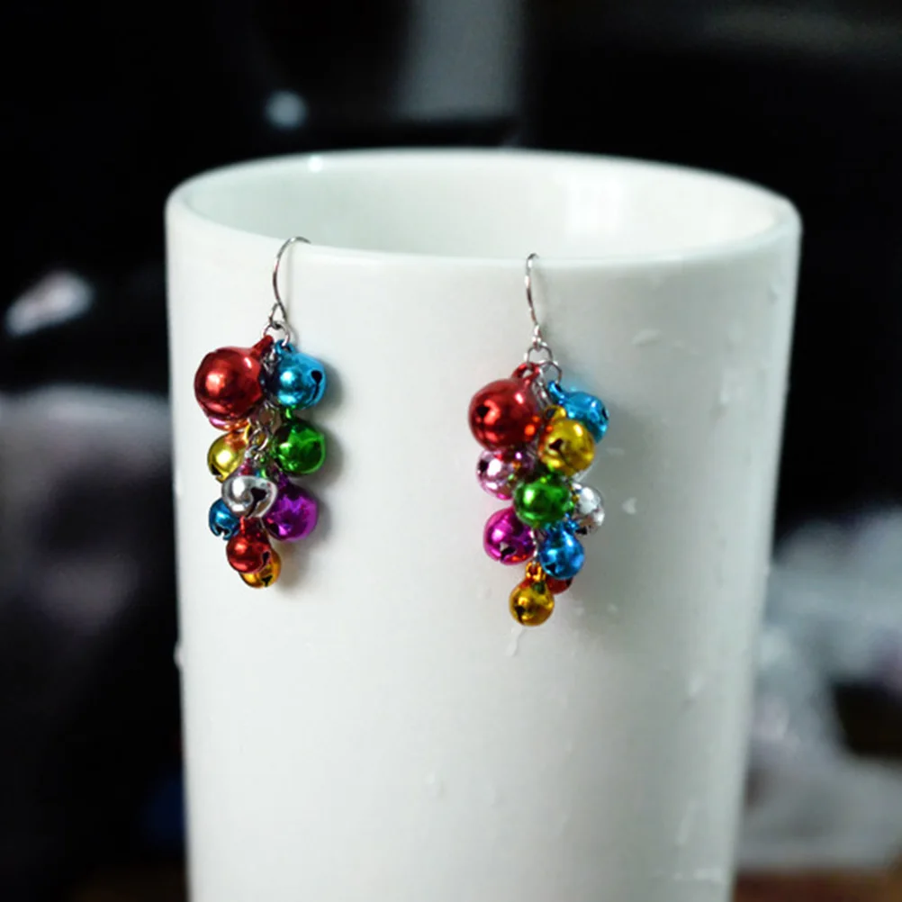 

2Pairs Christmas Bell Earrings Premium Dangler Jewelry for Women Festive Fashion Statement Accessory Holiday Party Gift