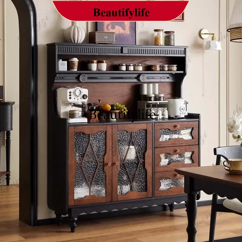 French solid wood dining side cabinet integrated locker against the wall living room multi-functional cabinet d178