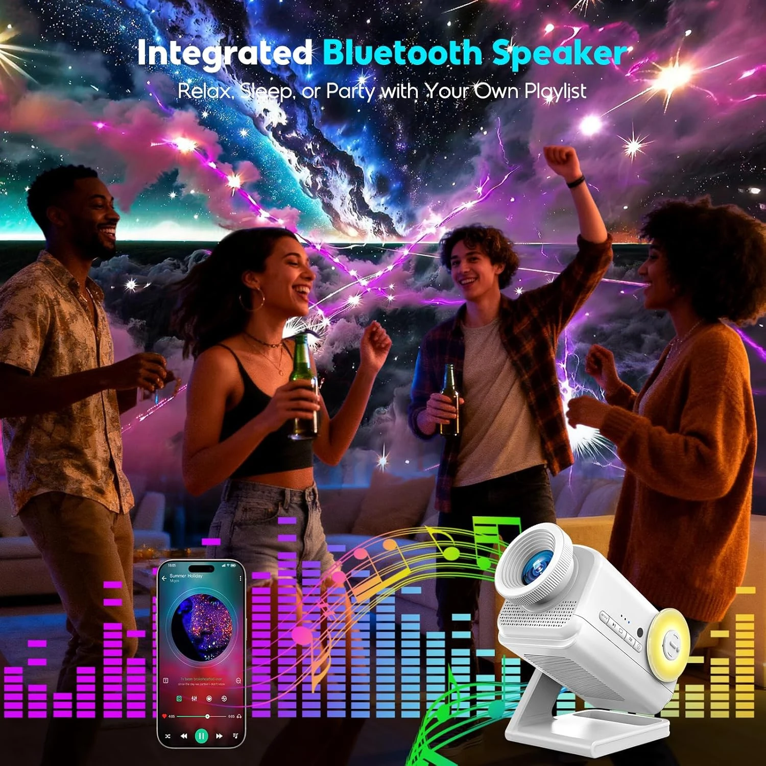 AURORA LIGHTING 3D Galaxy Projector with 60 Immersive Themes HD