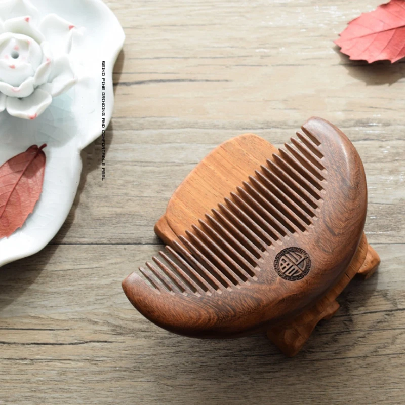 AD-Hair Care Comb Anti-Static Handmade Natural Wood Wooden Carved Sandalwood Combs Pocket Comb Massage Comb Hair Comb