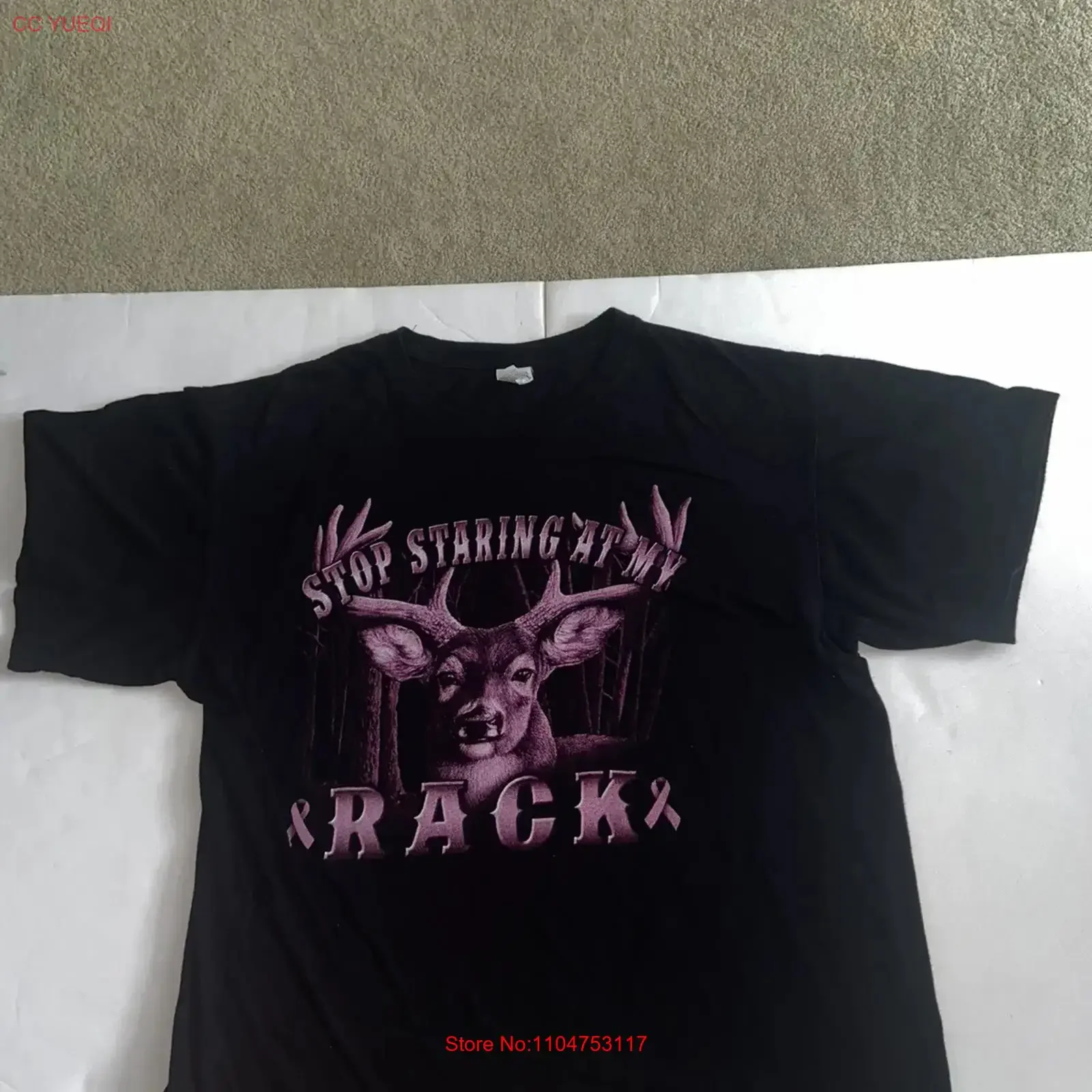 Stop Staring At My Rack Buck Deer Vintage T Shirt Breast Cancer vintage Washed Comfortable Slightly Breathable Versatile Soft