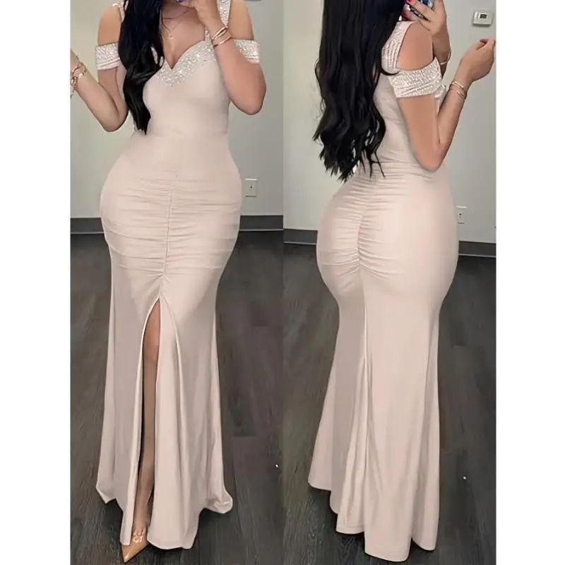 여성용 엘리 웨딩 드레스 액세서리 패셔너블 클린핏 H 버전 미들라이프 티쿼터 슬리브 100% 린넨 소재