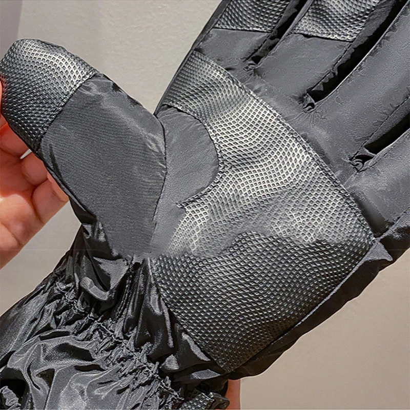 قفازات النساء الشتاء الصوف سميكة الدافئة أفخم القطن مقاوم للماء قفازات شاشة اللمس لركوب الخيل في الهواء الطلق قفازات تسلق الجبال #6