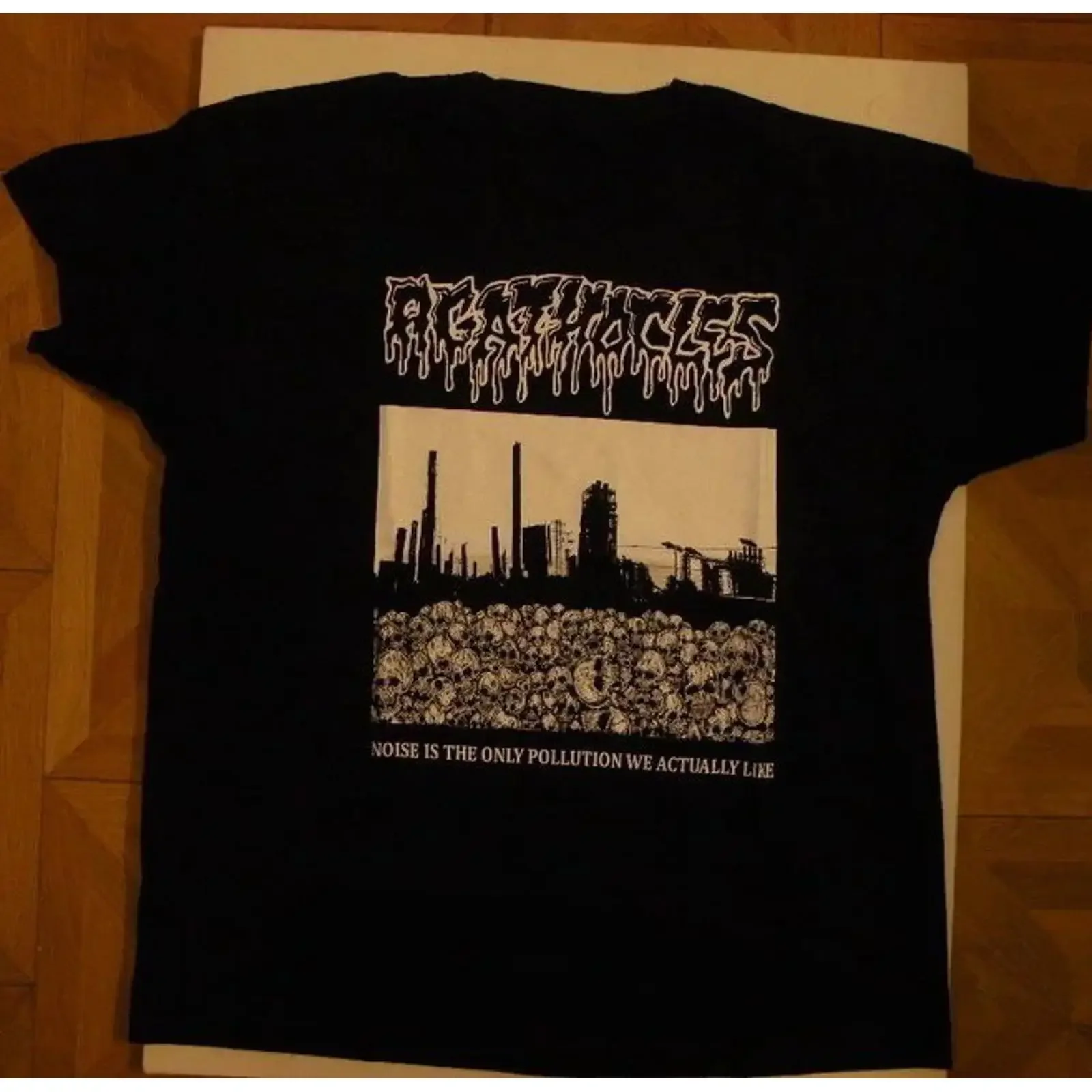 Agathocles Noise is the only pollution We Actually Like S 5XL T Shirt MZ372 vintage Washed graphic Comfortable Versatile